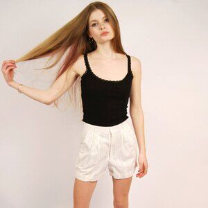 70s Striped Chino Shorts (XXS) white red blue vintage womens bermuda golf preppy